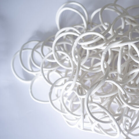 white porcelain chainmail links